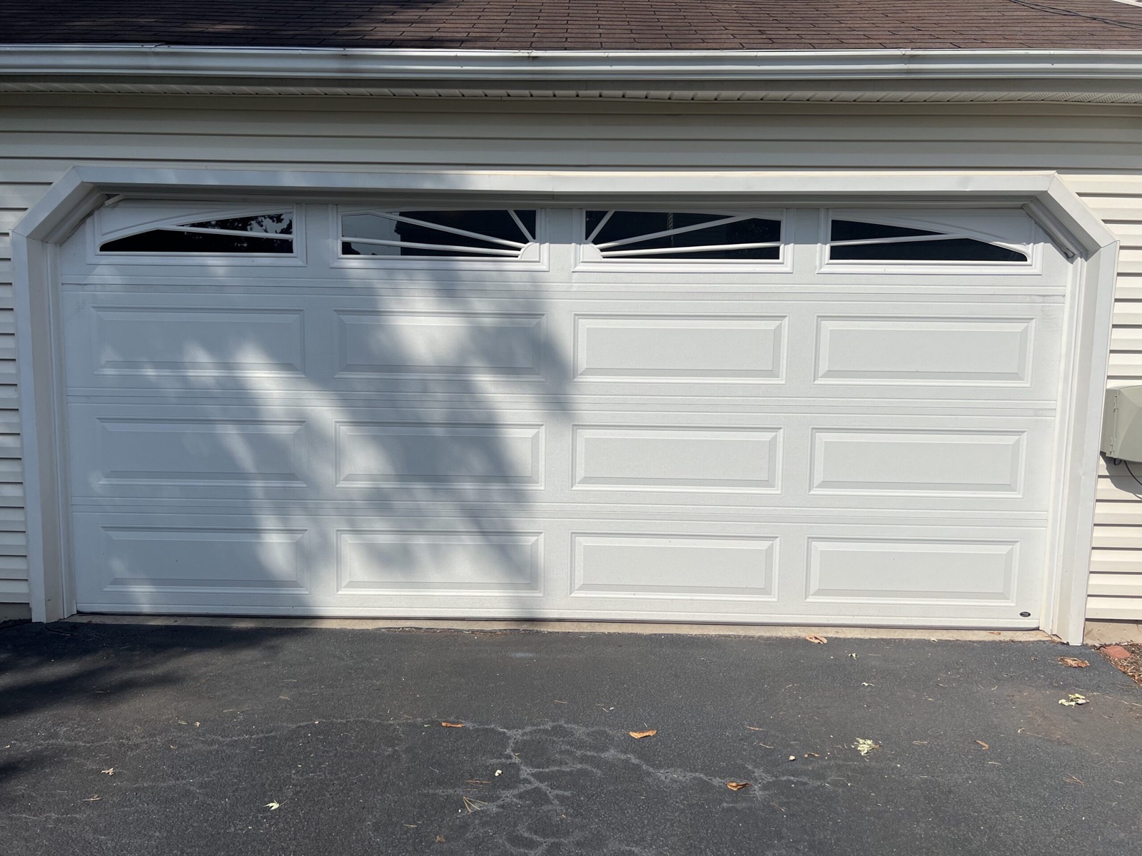 White garage door